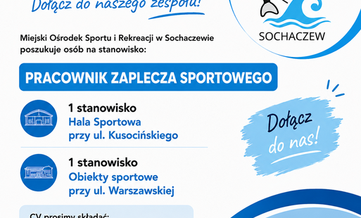 Zdjęcie do OFERTA PRACY - Pracownik Zaplecza Sportowego