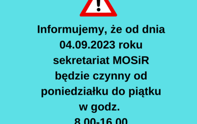 Zdjęcie do Zmiana godzin pracy sekretariatu
