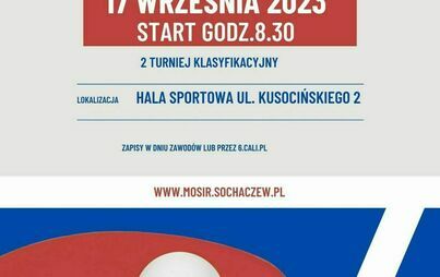 Zdjęcie do Zapraszamy na II turniej klasyfikacyjny Grand Prix Sochaczewa w Tenisie Stołowym