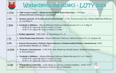 Zdjęcie do Wydarzenia dla dzieci w lutym 2024