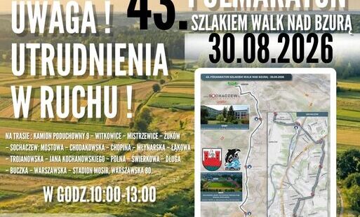 Zdjęcie do Uwaga! Utrudnienia w ruchu na trasie P&oacute;łmaratonu Szlakiem Walk nad Bzurą w niedzielę 30.08.